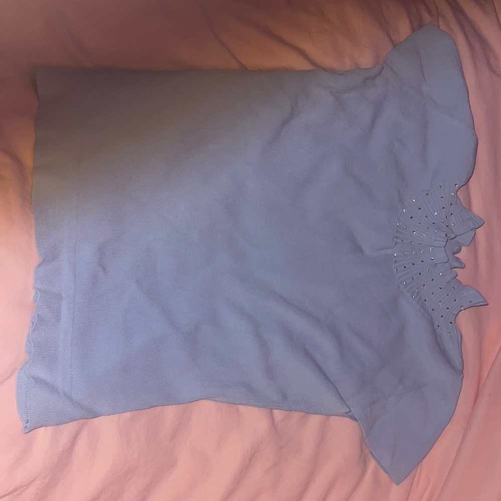 Blue rhinestone blouse